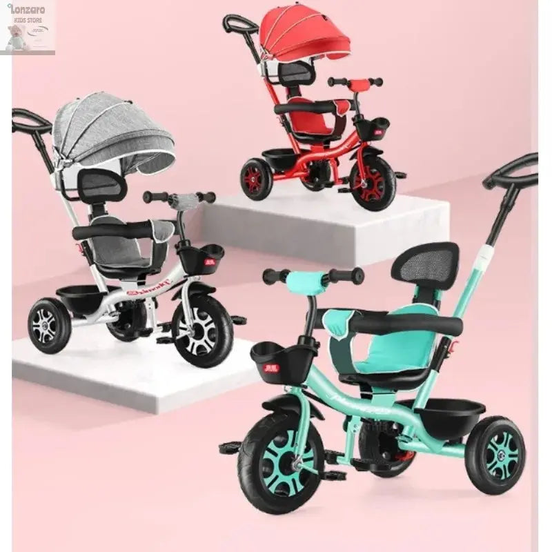 Driewielige Kinderen Pedal auto met Opvouwbare Stroller - Lonzaro Kids