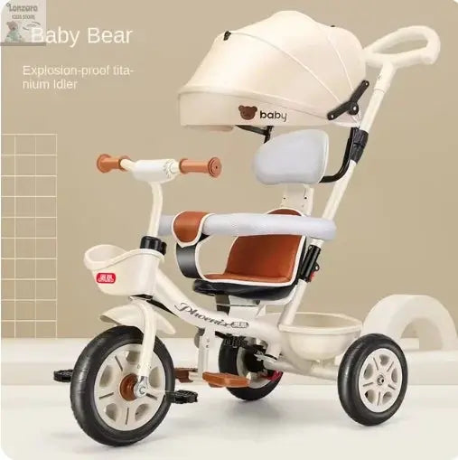 Driewielige Kinderen Pedal auto met Opvouwbare Stroller - Lonzaro Kids