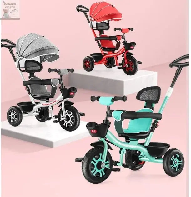 Driewielige Kinderen Pedal auto met Opvouwbare Stroller - Lonzaro Kids