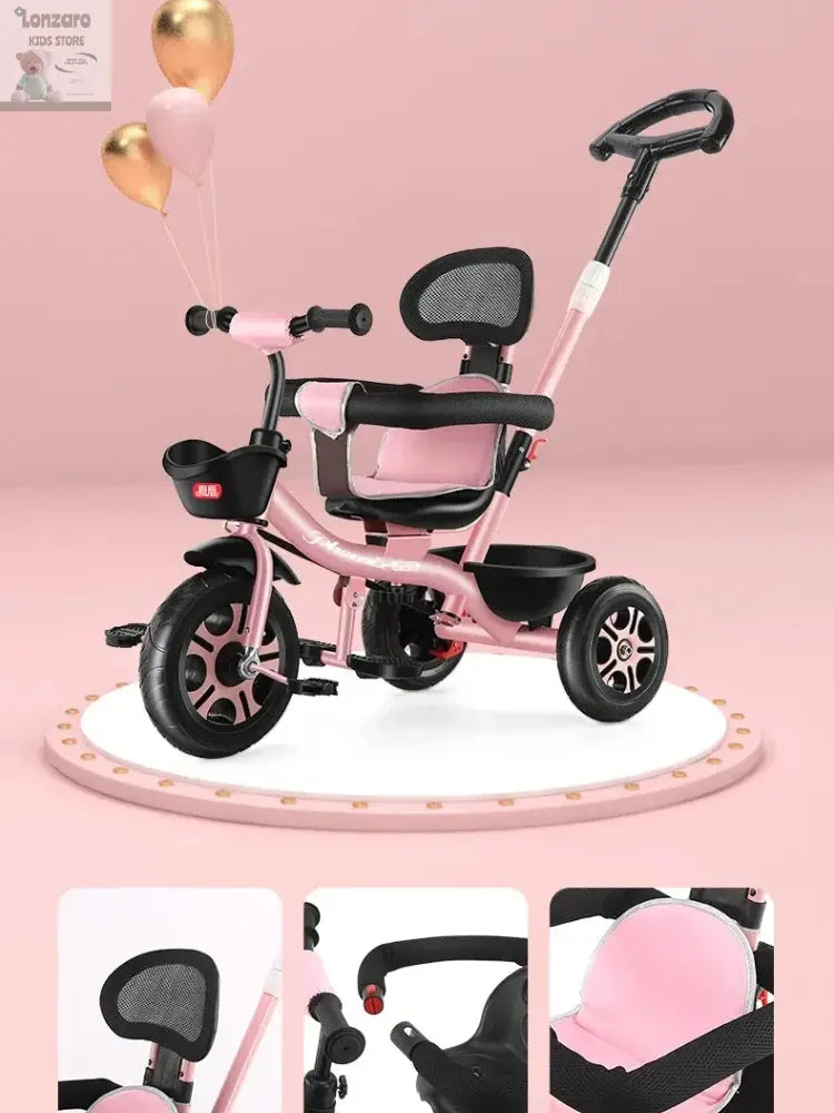 Driewielige Kinderen Pedal auto met Opvouwbare Stroller - Lonzaro Kids