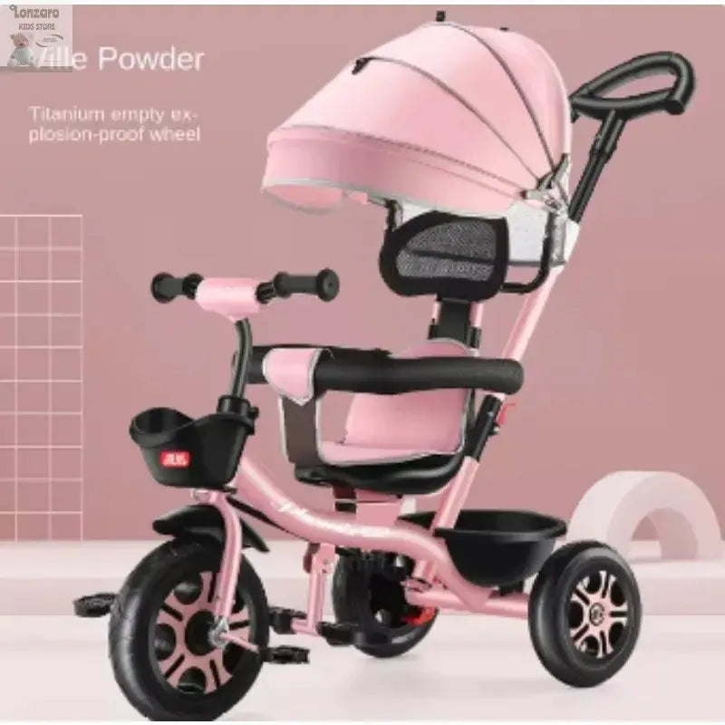 Driewielige Kinderen Pedal auto met Opvouwbare Stroller - Lonzaro Kids