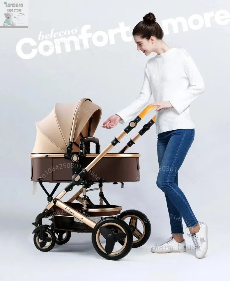 3-in-1 Kinderwagen met Hoge Rugleuning Lonzaro Kids
