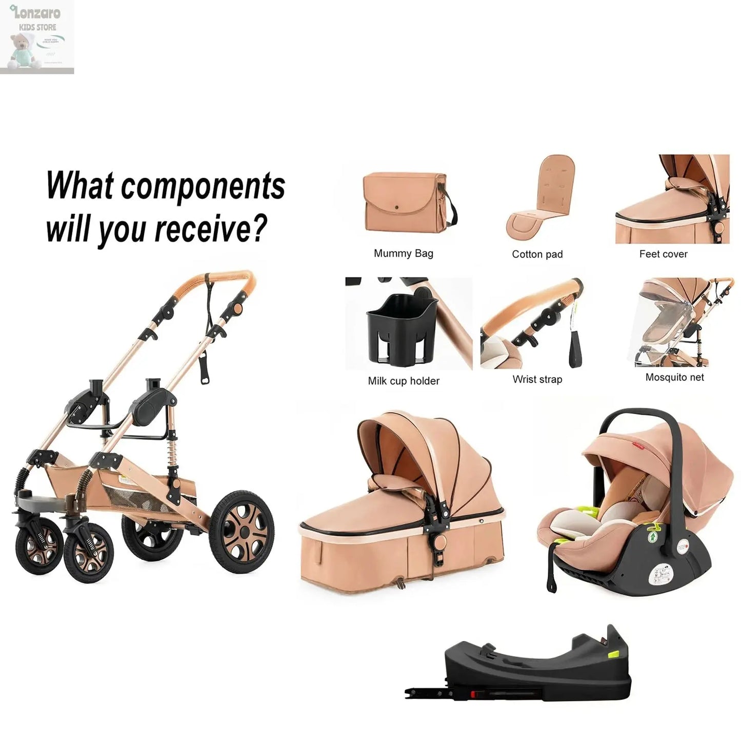 3-in-1 kinderwagen - Luxe Lonzaro Kids