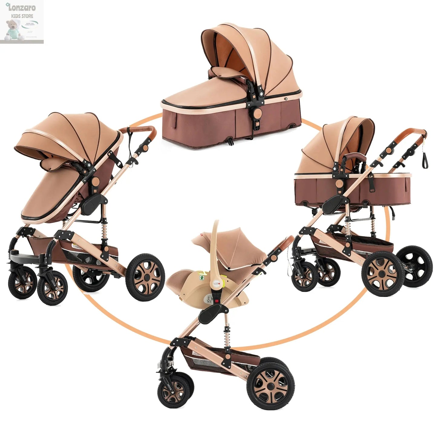 3-in-1 kinderwagen - Luxe Lonzaro Kids