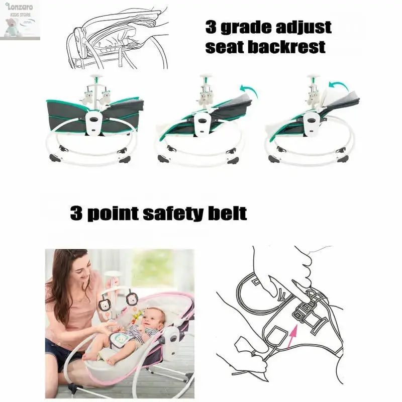 5-in-1 Elektrische Baby Wieg Lonzaro Kids