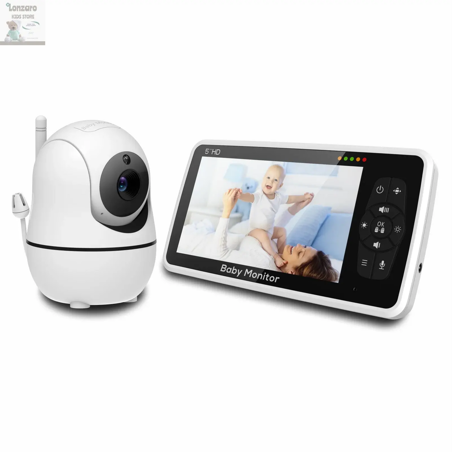 5 inch video Babyfoon met Camera en Audio - Lonzaro Kids