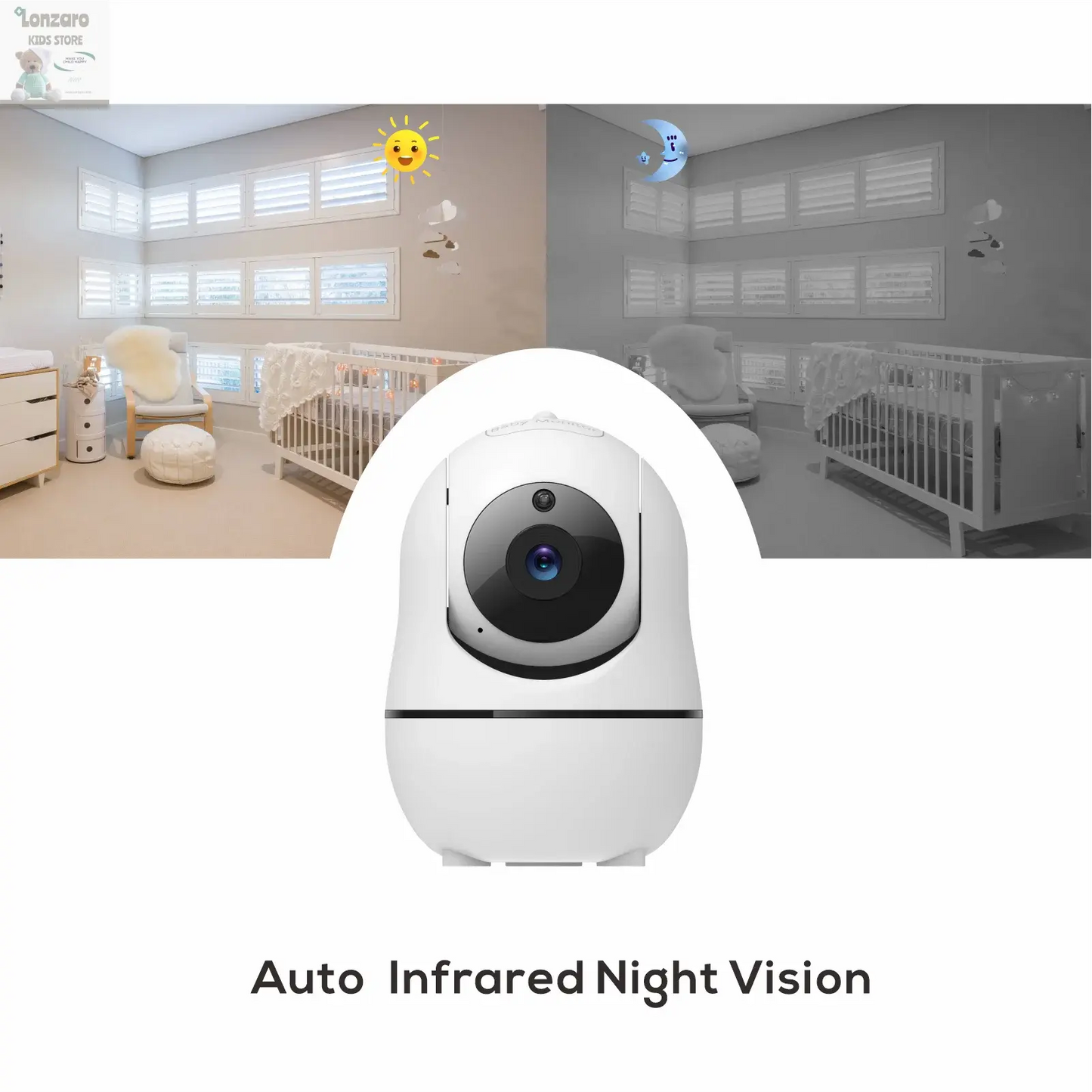 5 inch video Babyfoon met Camera en Audio - Lonzaro Kids