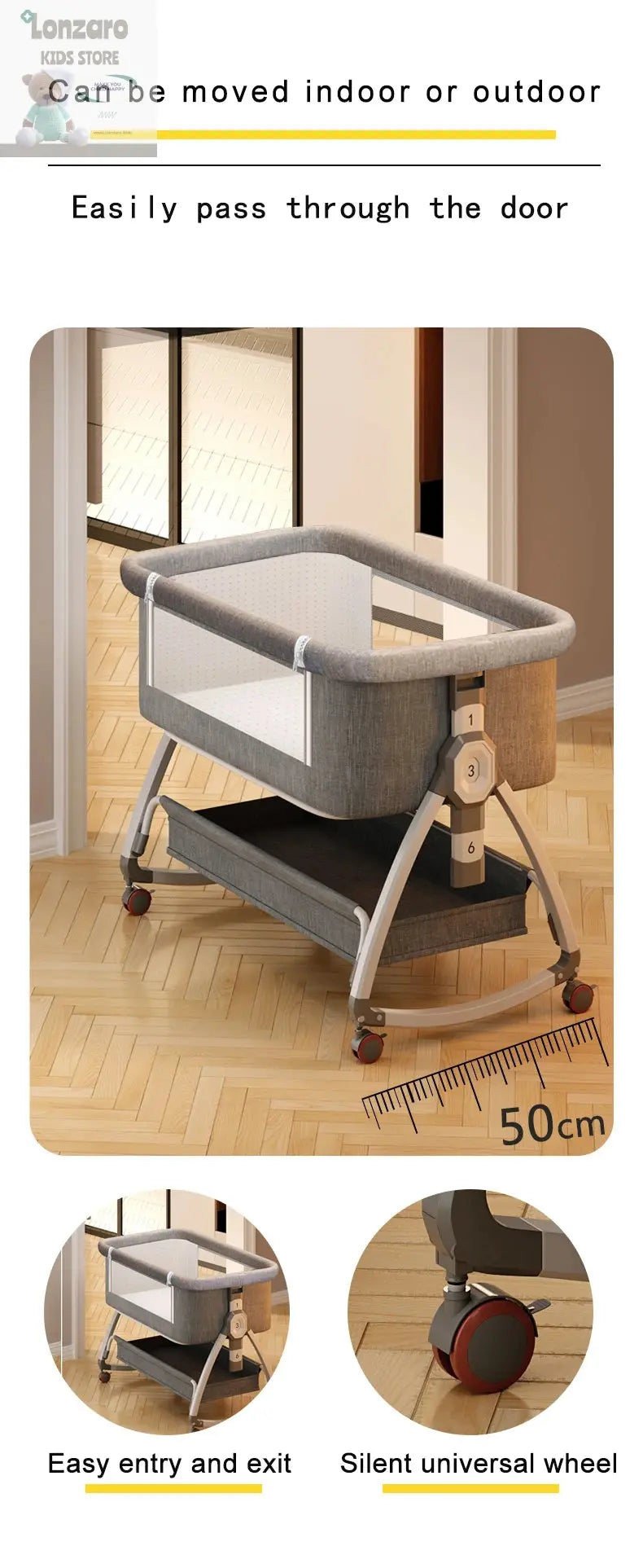 Baby Bed 3-1 Multifunctioneel - Lonzaro Kids
