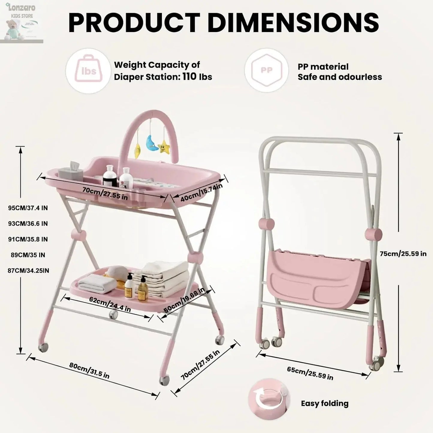 Opvouwbaar Baby Luier Verschoontafel - Lonzaro Kids
