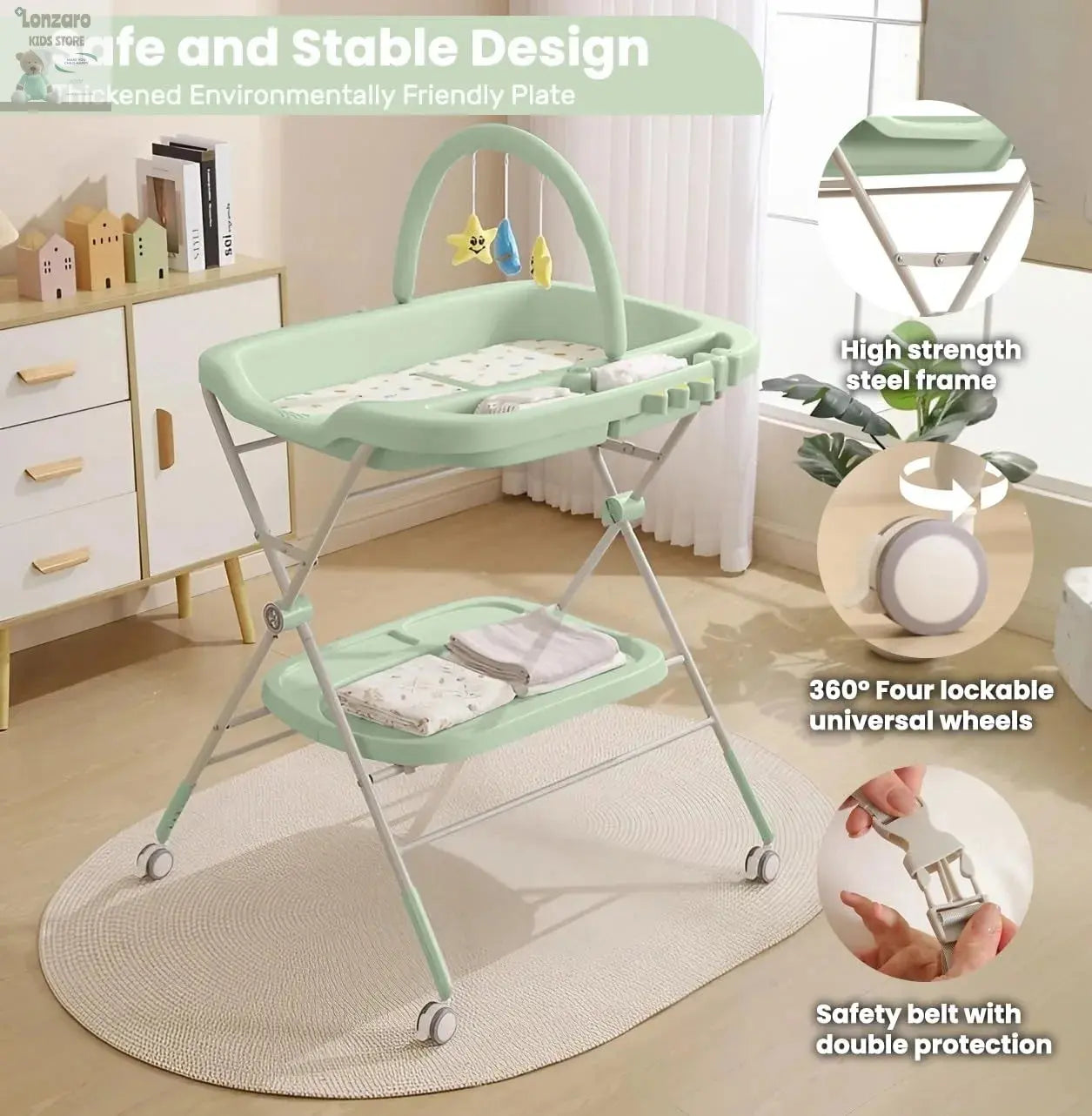 Opvouwbaar Baby Luier Verschoontafel - Lonzaro Kids