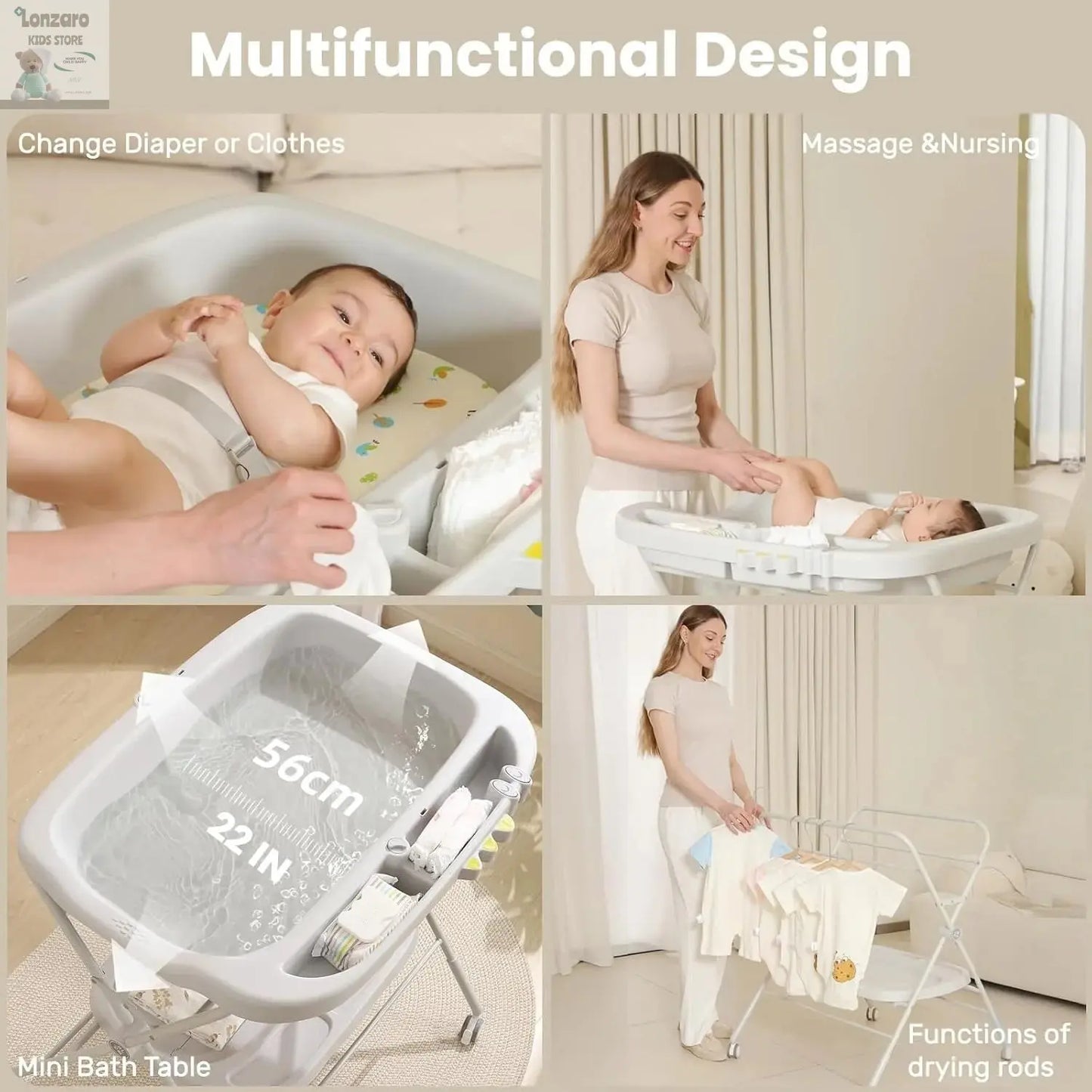 Opvouwbaar Baby Luier Verschoontafel - Lonzaro Kids