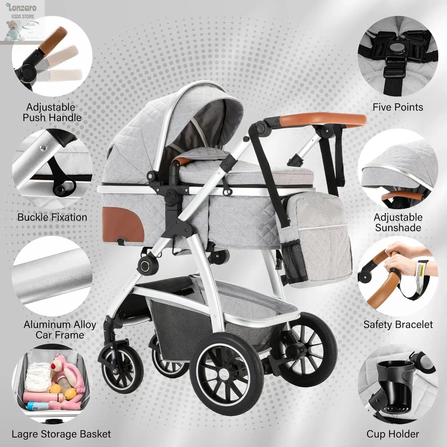 Kinderwagen 3 in 1 Multifunctioneel - Lonzaro Kids