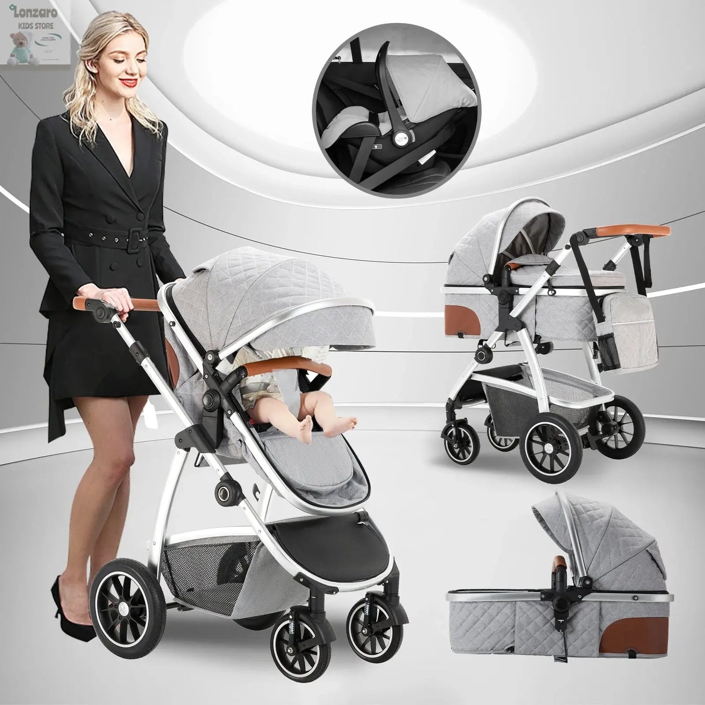 Kinderwagen 3 in 1 Multifunctioneel - Lonzaro Kids