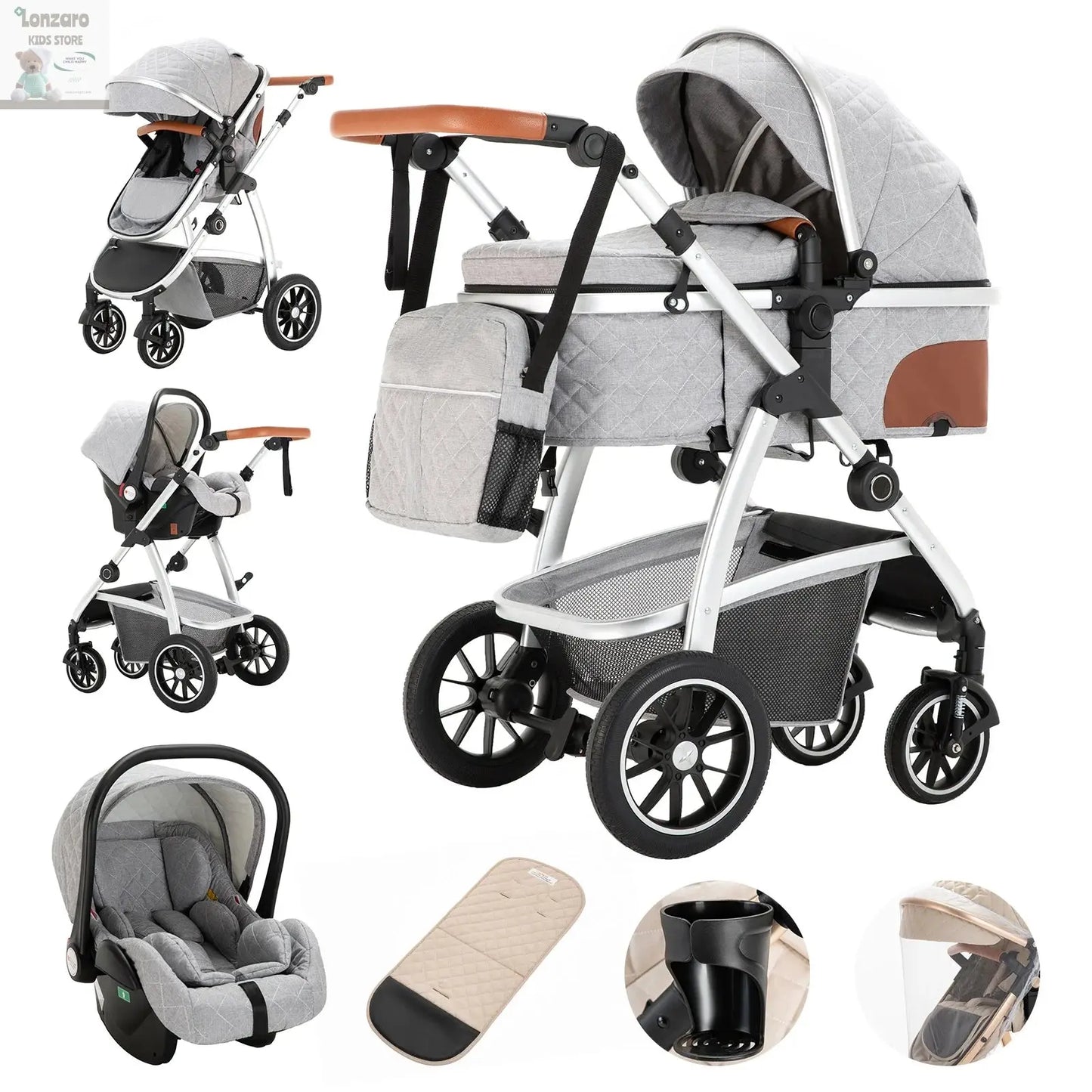 Kinderwagen 3 in 1 Multifunctioneel - Lonzaro Kids