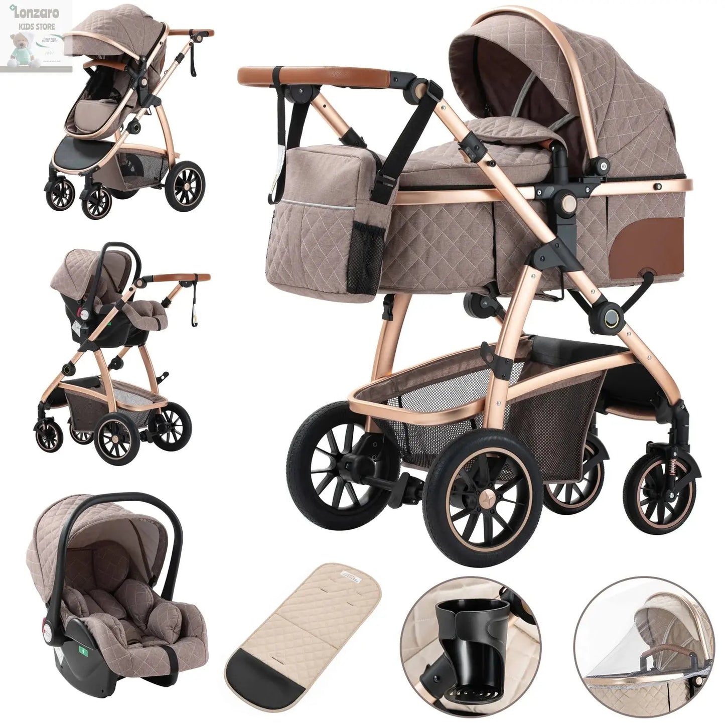 Kinderwagen 3 in 1 Multifunctioneel - Lonzaro Kids