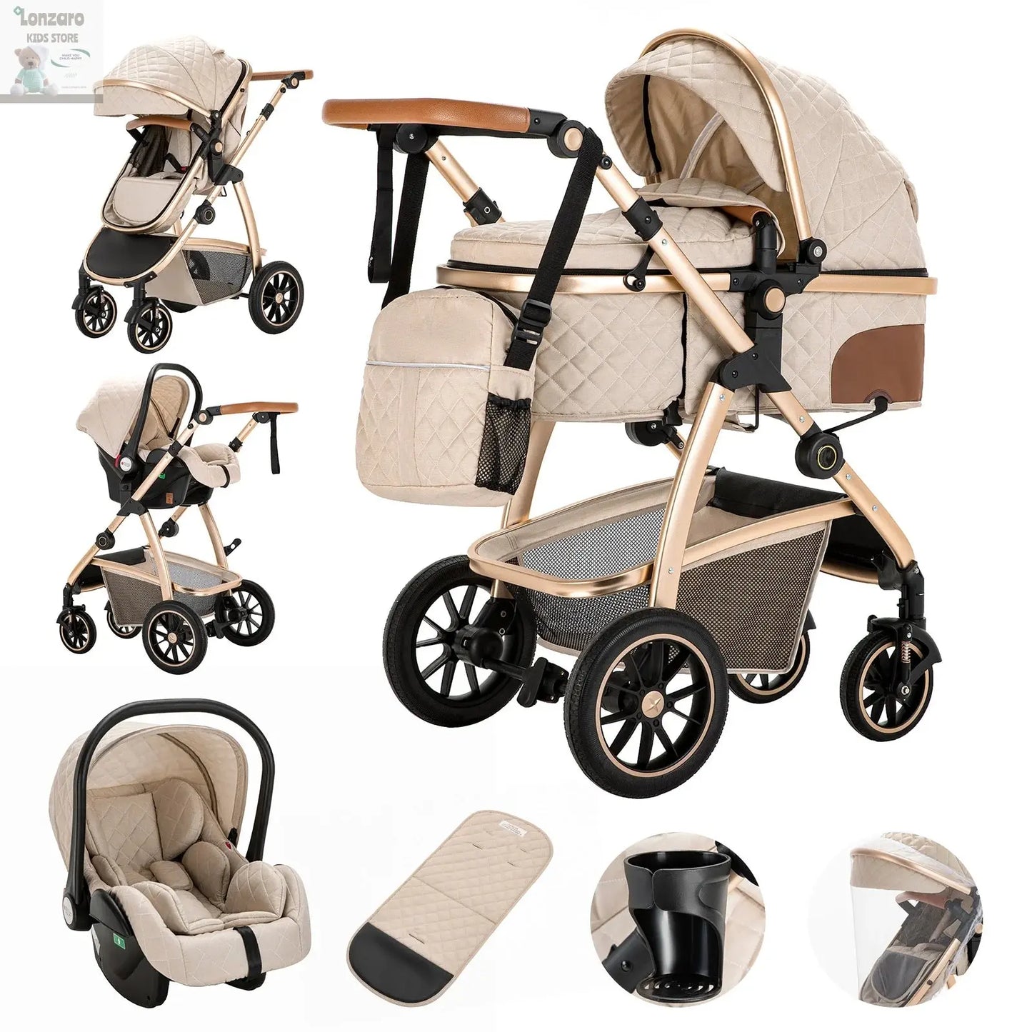 Kinderwagen 3 in 1 Multifunctioneel - Lonzaro Kids