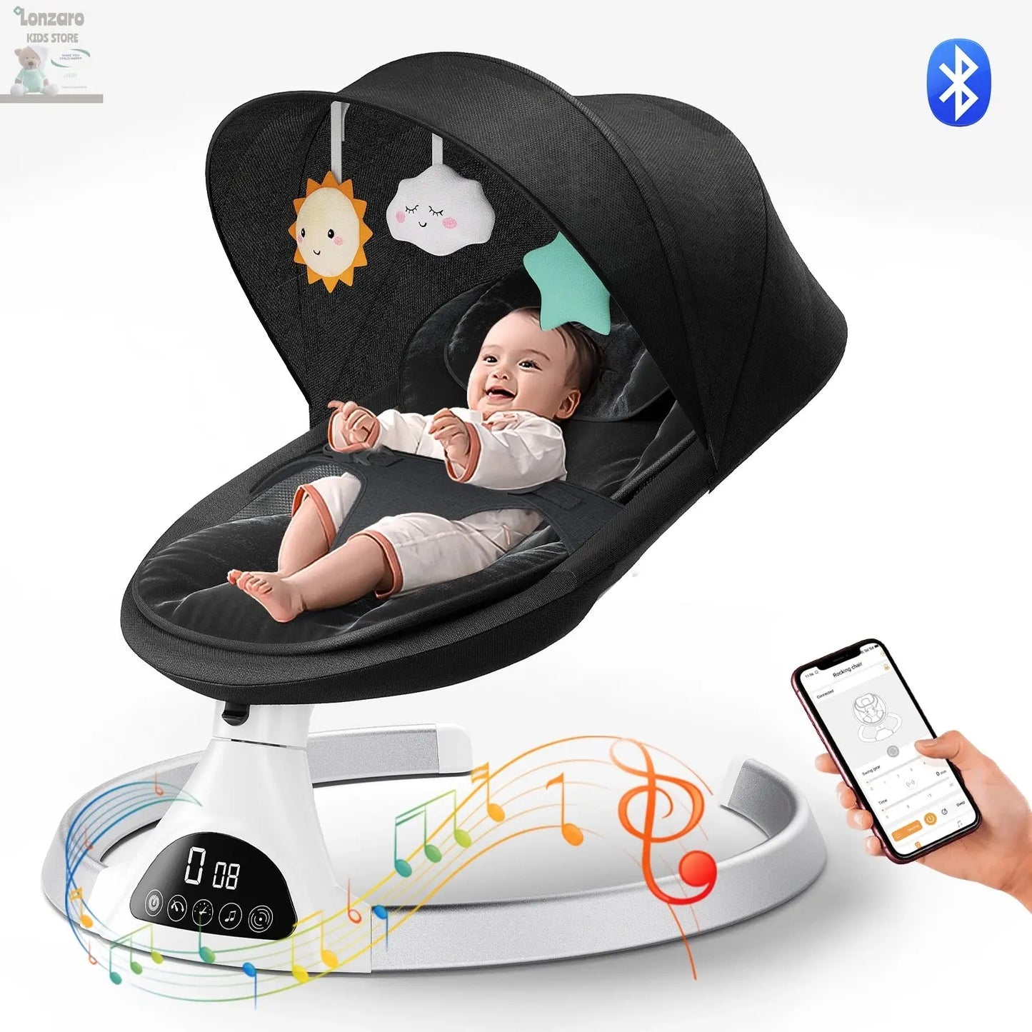 Elektrische Schommelstoel Mobile App - Lonzaro Kids