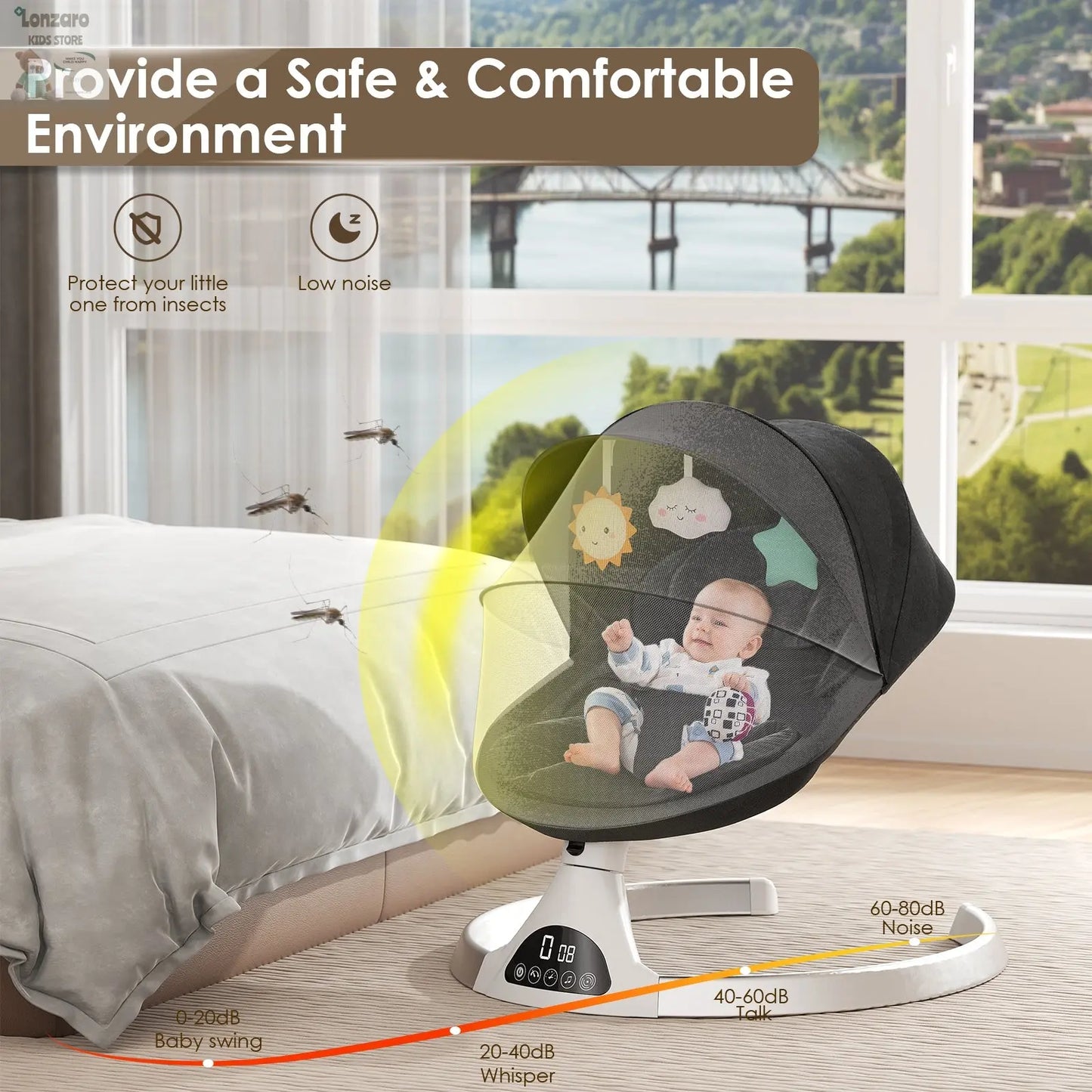 Elektrische Schommelstoel Mobile App - Lonzaro Kids