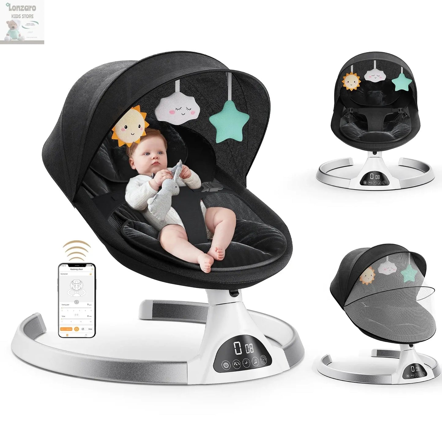 Elektrische Schommelstoel Mobile App - Lonzaro Kids