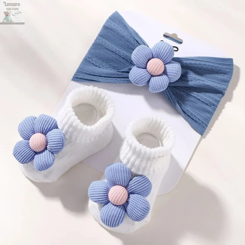 Bloemige Babyset: Hoofdband & Sokken - Lonzaro Kids