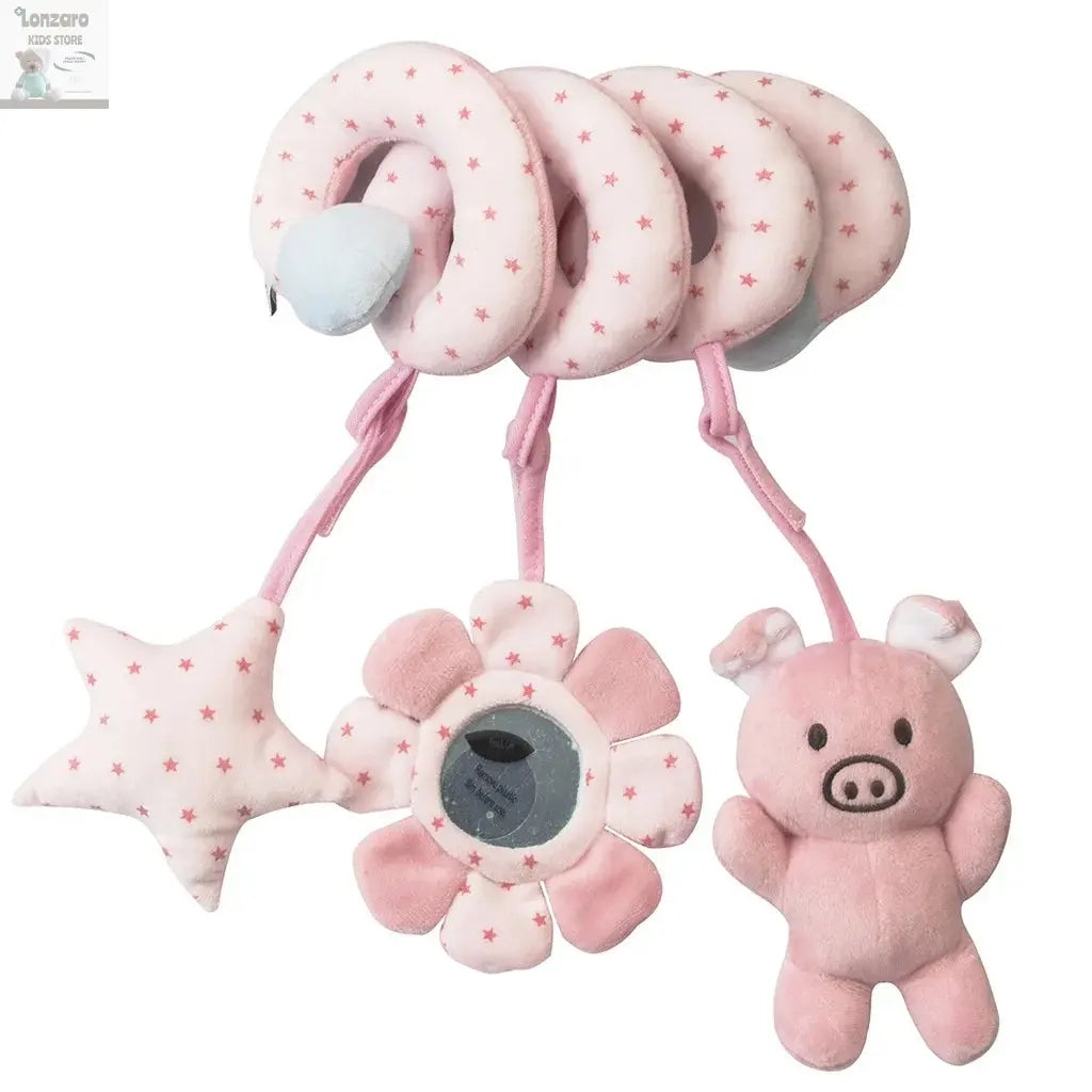 Car Seat Toys for Babies Rattle Mirror Crinkle Squeaky Carseat Stroller Toys 0-6 Months Developmental Newborn Baby Girl Gifts Lonzaro Kids