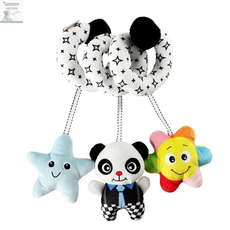 Car Seat Toys for Babies Rattle Mirror Crinkle Squeaky Carseat Stroller Toys 0-6 Months Developmental Newborn Baby Girl Gifts Lonzaro Kids