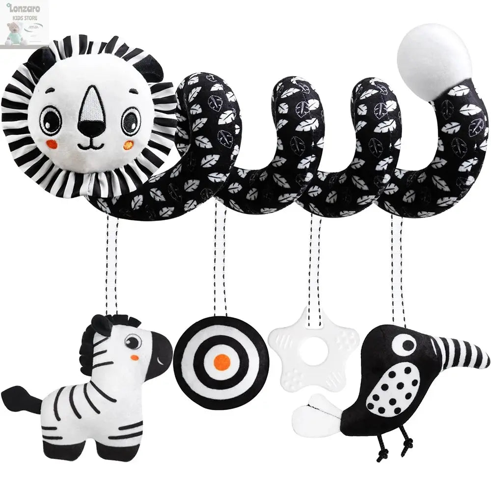 Car Seat Toys for Babies Rattle Mirror Crinkle Squeaky Carseat Stroller Toys 0-6 Months Developmental Newborn Baby Girl Gifts Lonzaro Kids