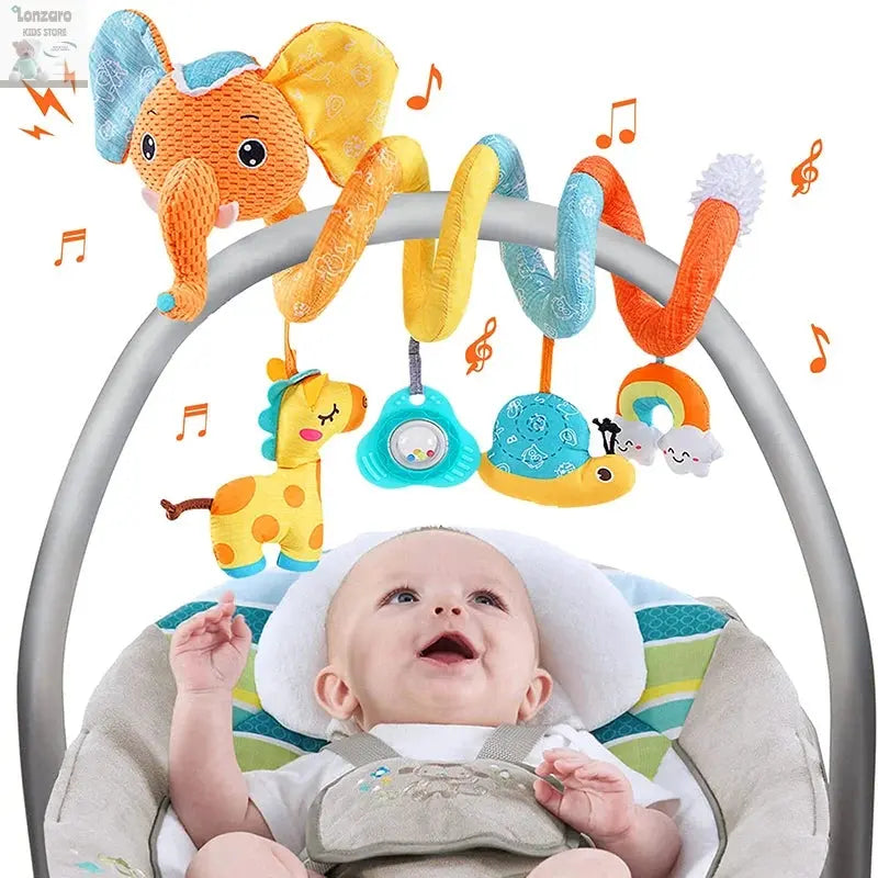 Car Seat Toys for Babies Rattle Mirror Crinkle Squeaky Carseat Stroller Toys 0-6 Months Developmental Newborn Baby Girl Gifts Lonzaro Kids