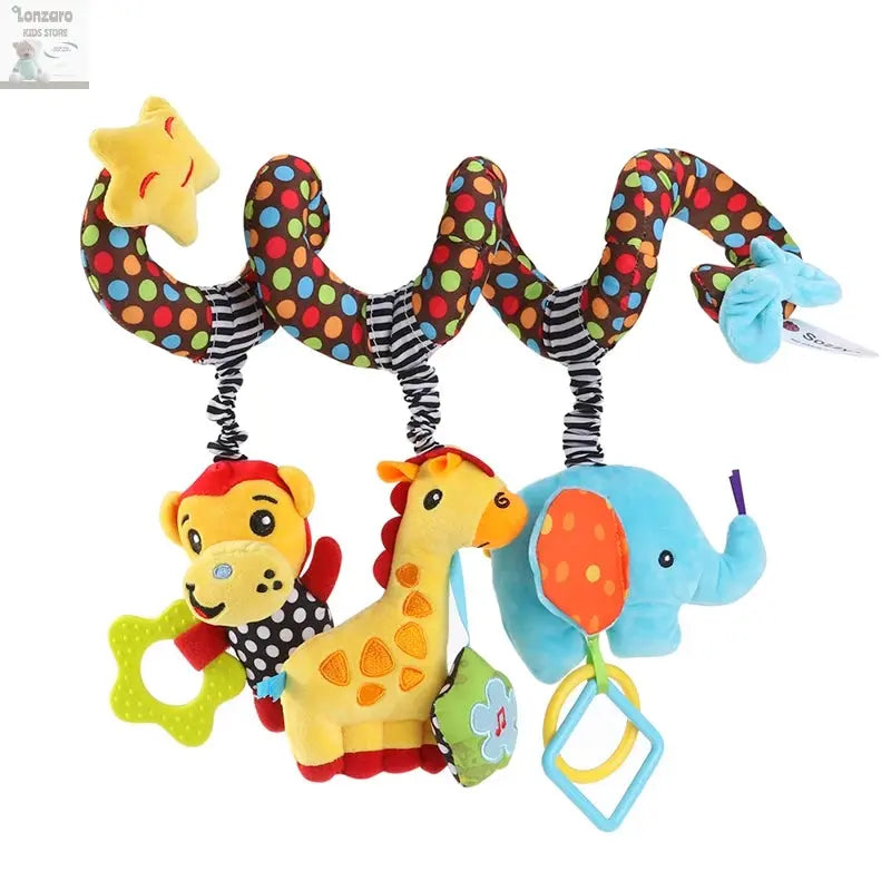 Car Seat Toys for Babies Rattle Mirror Crinkle Squeaky Carseat Stroller Toys 0-6 Months Developmental Newborn Baby Girl Gifts Lonzaro Kids