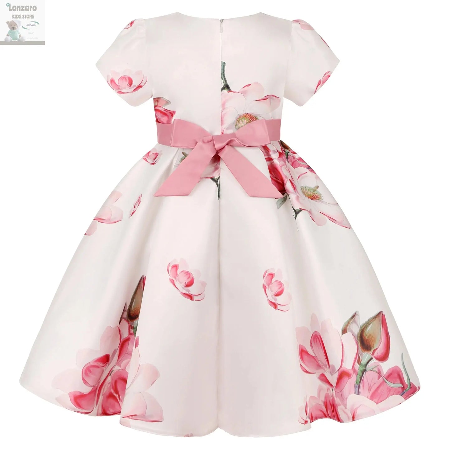 Child Princess Dress dress Bow print dress flower Baby Day pompadour dress host catwalk evening gown Lonzaro Kids