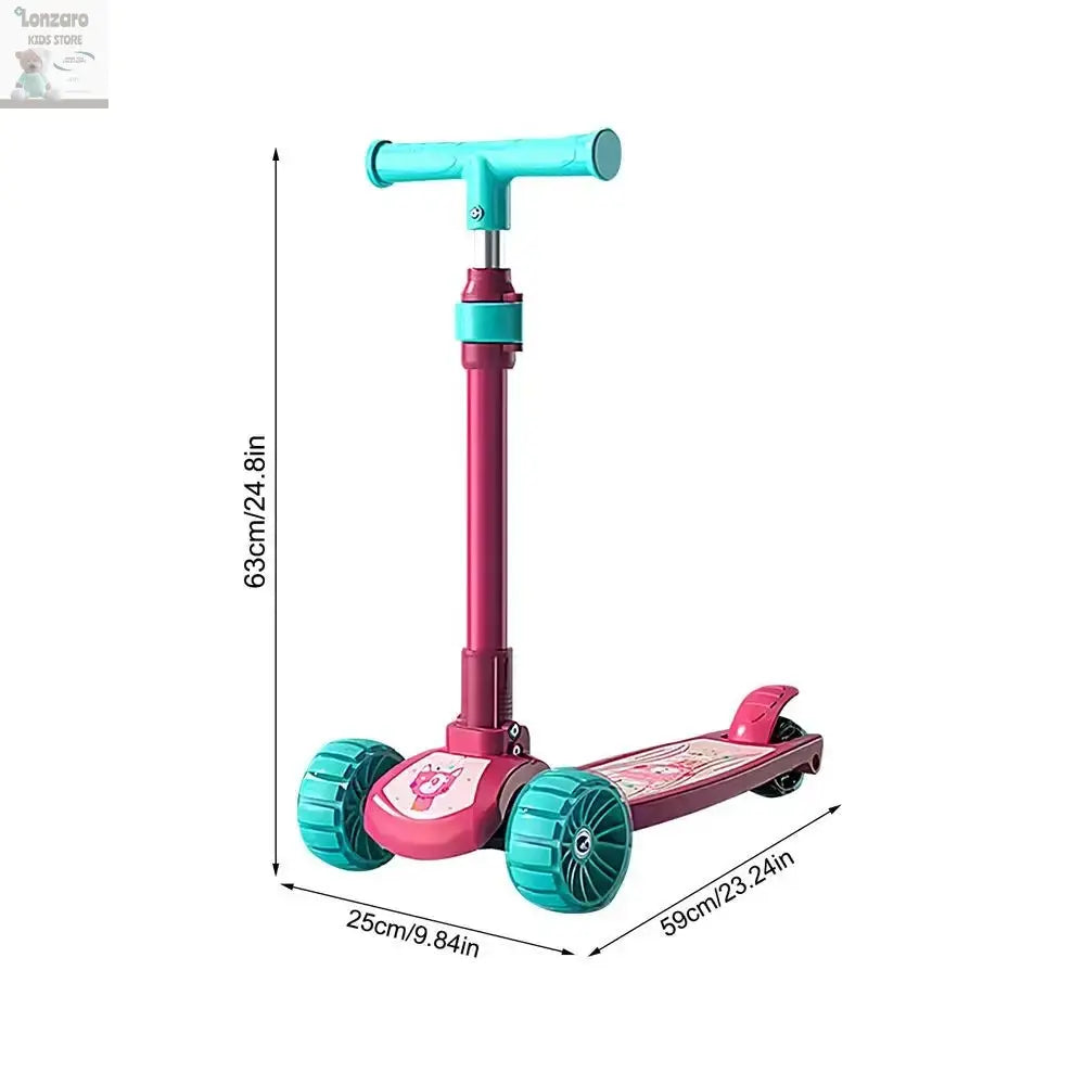 Children Scooter Adjustable Children Kick Scooter Foldable Boys And Girls Aged 2-12 Years Old Outdoor Cycling Scooter For Lonzaro Kids