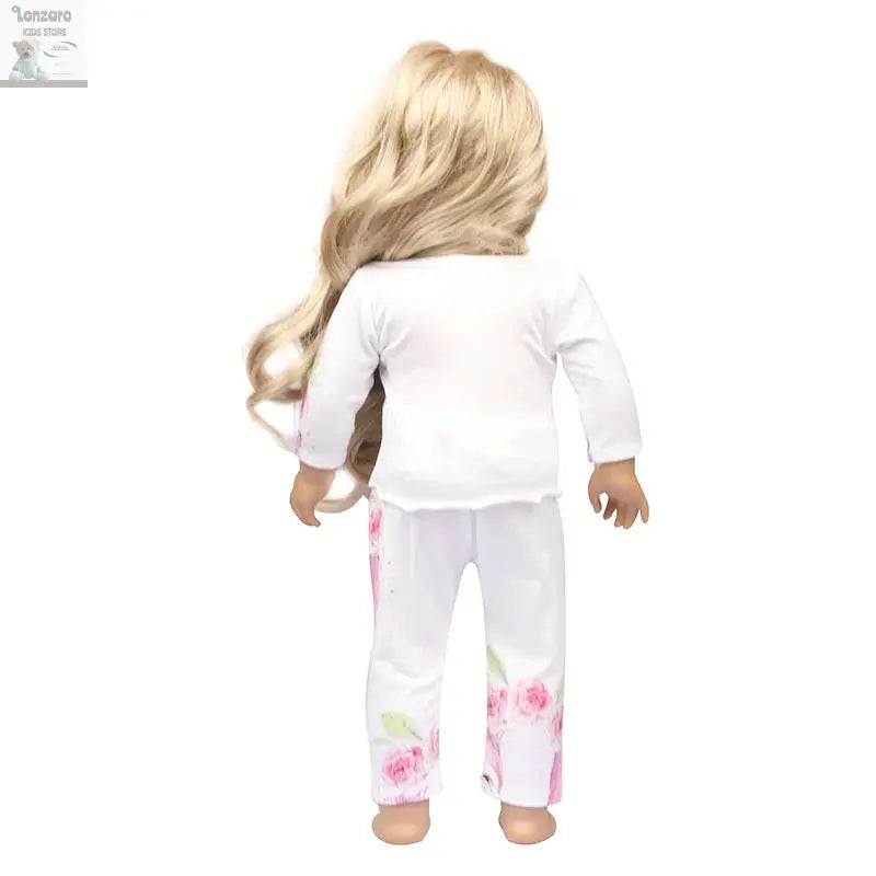 Doll Clothes Pajamas For 43cm Baby New Born&American 18 Inch Girl Doll Unicorn Shark Cartoon Clothes Suit For Generation Doll Lonzaro Kids
