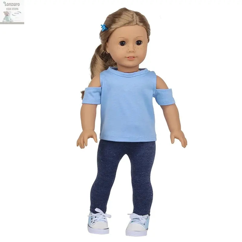 Doll Clothes Pajamas For 43cm Baby New Born&American 18 Inch Girl Doll Unicorn Shark Cartoon Clothes Suit For Generation Doll Lonzaro Kids