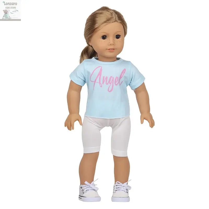 Doll Clothes Pajamas For 43cm Baby New Born&American 18 Inch Girl Doll Unicorn Shark Cartoon Clothes Suit For Generation Doll Lonzaro Kids