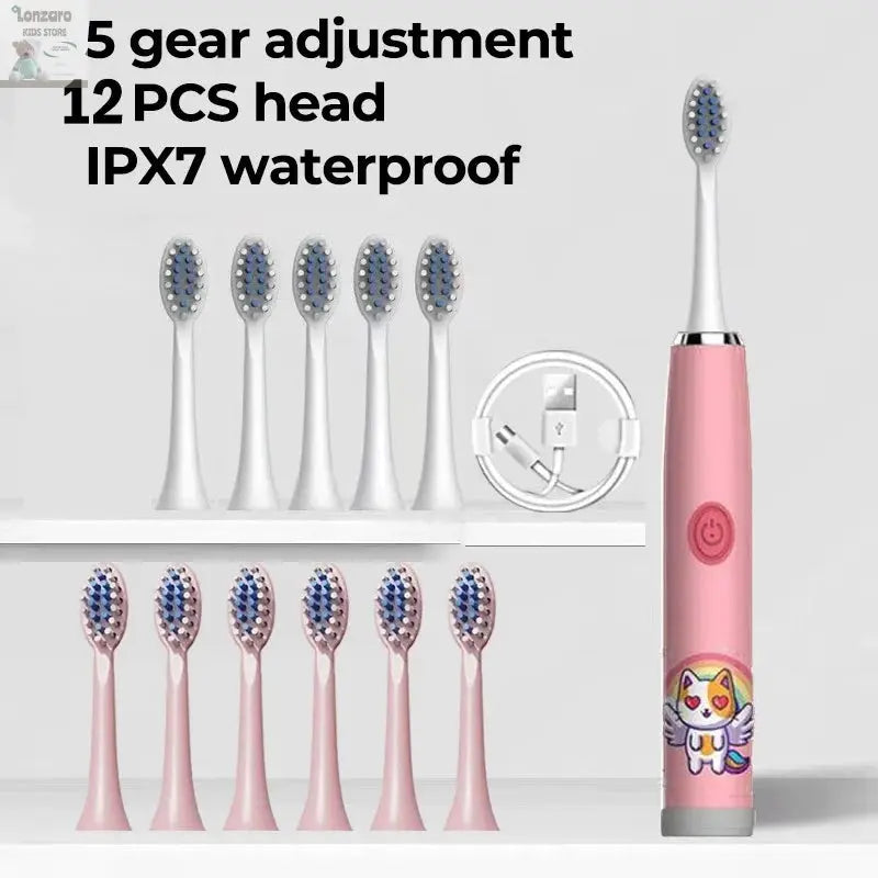 Elektrische Tandenborstel Cartoon,IPX7 waterdicht - Lonzaro Kids