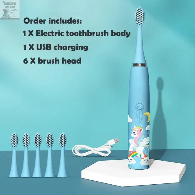 Elektrische Tandenborstel Cartoon,IPX7 waterdicht - Lonzaro Kids