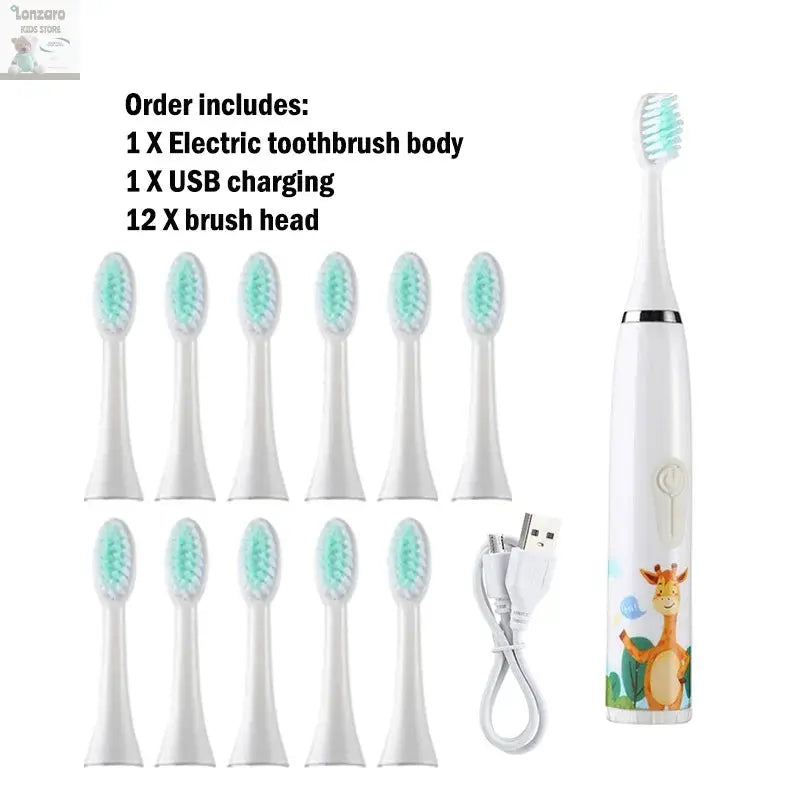 Elektrische Tandenborstel Cartoon,IPX7 waterdicht - Lonzaro Kids