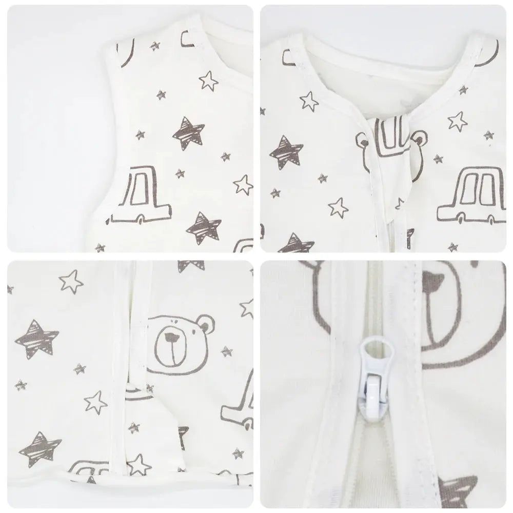 Sleeping Bags For Baby 3-18Months Summer Thin Baby One-Piece Sleepwear Cute Bear Print Cartoon Sleepsack Anti-Kick Blanket Lonzaro Kids