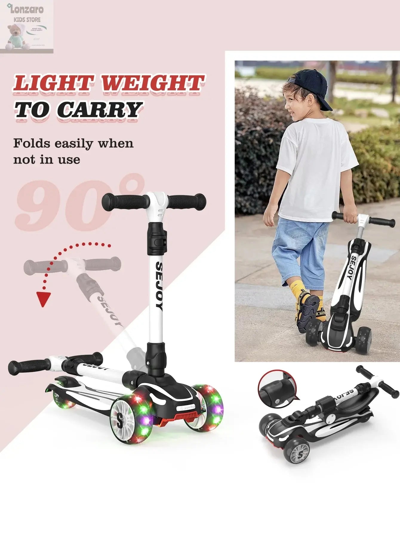 Kinderstep Driewieler met LED-knipperlicht Lonzaro Kids