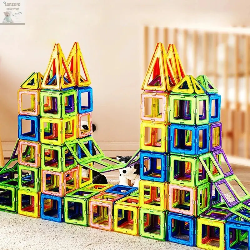 Magnetic Building Blocks Big Size and Mini Size DIY Magnets Toys for Kids Designer Construction Set Gifts for Children Toys Lonzaro Kids