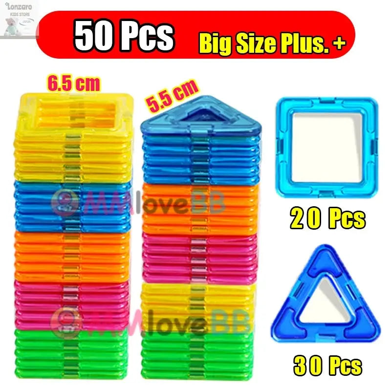Magnetic Building Blocks Big Size and Mini Size DIY Magnets Toys for Kids Designer Construction Set Gifts for Children Toys Lonzaro Kids