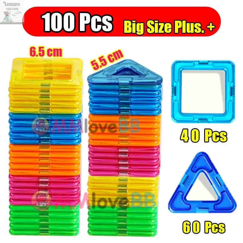 Magnetic Building Blocks Big Size and Mini Size DIY Magnets Toys for Kids Designer Construction Set Gifts for Children Toys Lonzaro Kids