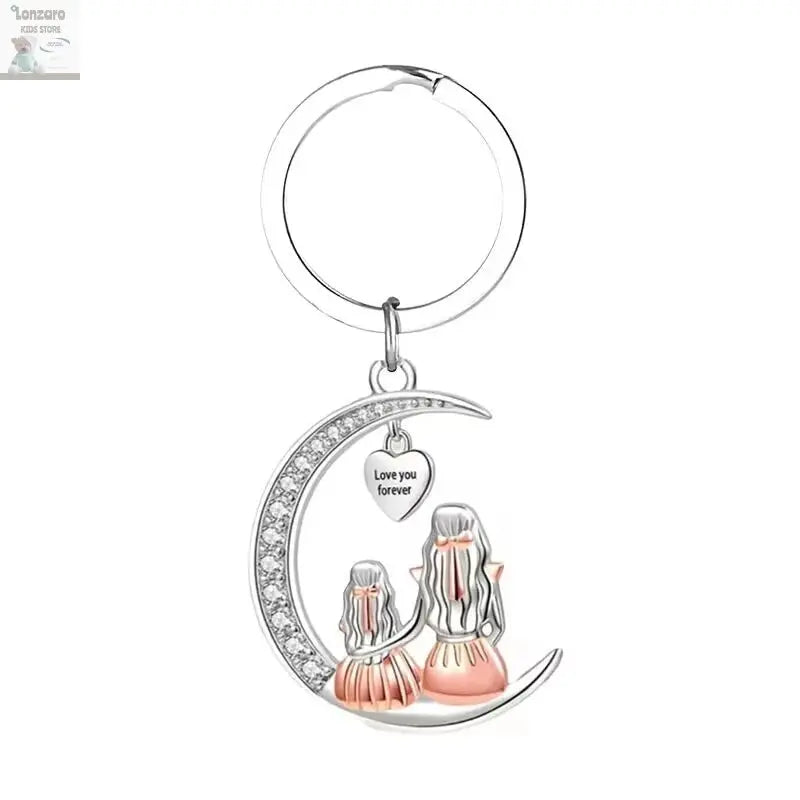 Moeder Dochter Maan Hanger Ketting - Lonzaro Kids