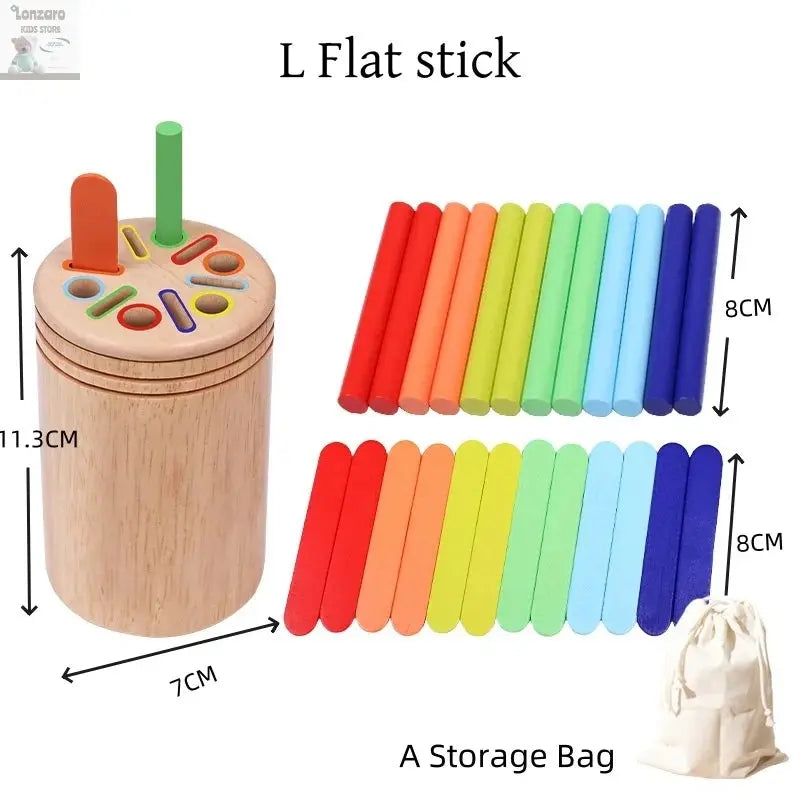 Montessori Wooden Toys Color Sorting Fine Motor Toys Shape Matching Sensory Toys Early Educational Puzzle Toys for Toddlers Lonzaro Kids