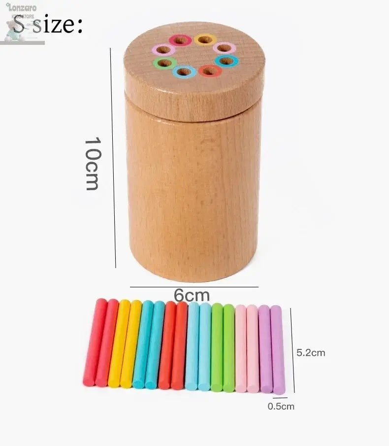 Montessori Wooden Toys Color Sorting Fine Motor Toys Shape Matching Sensory Toys Early Educational Puzzle Toys for Toddlers Lonzaro Kids