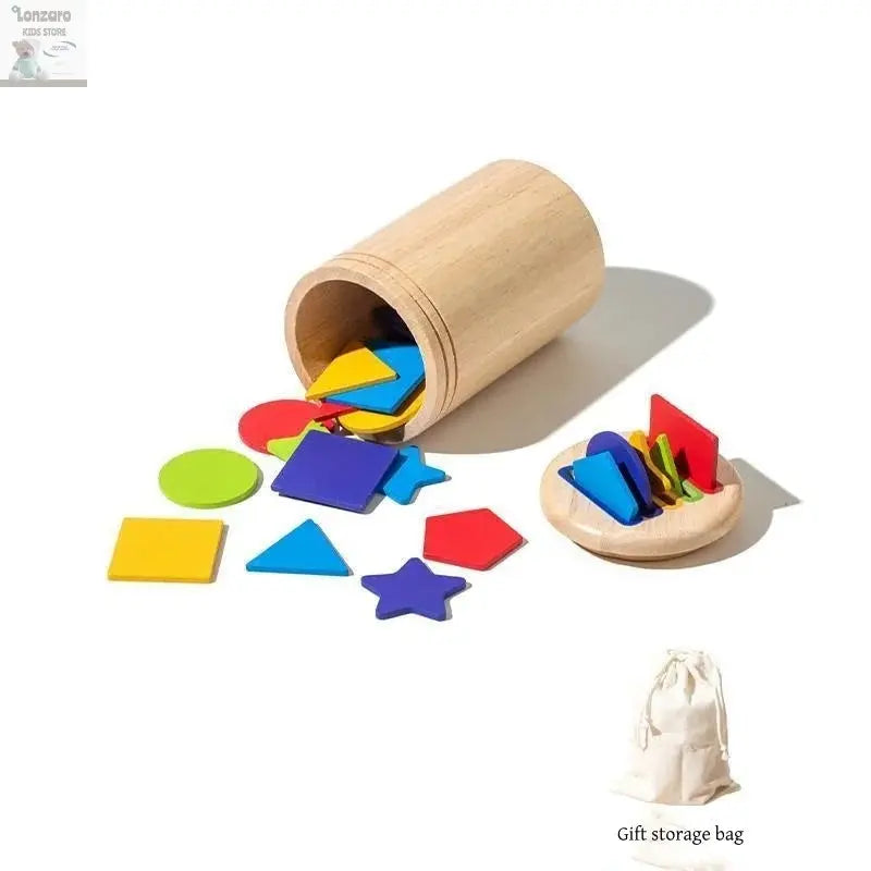 Montessori Wooden Toys Color Sorting Fine Motor Toys Shape Matching Sensory Toys Early Educational Puzzle Toys for Toddlers Lonzaro Kids