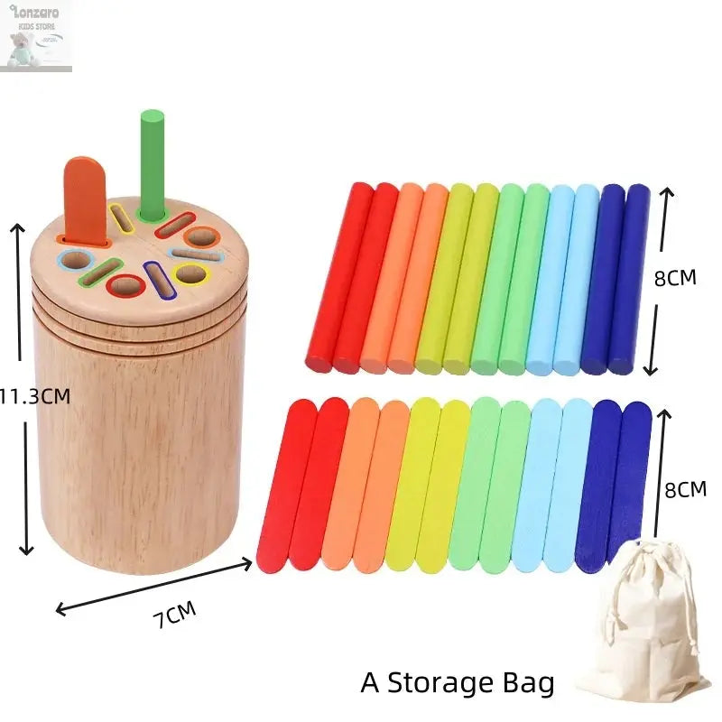 Montessori Wooden Toys Color Sorting Fine Motor Toys Shape Matching Sensory Toys Early Educational Puzzle Toys for Toddlers Lonzaro Kids