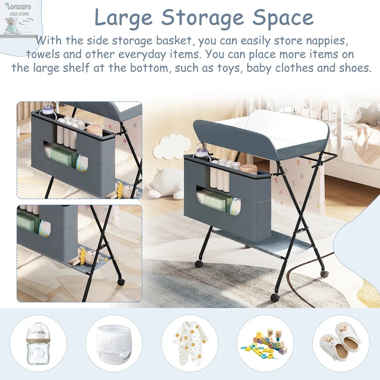 Opvouwbare Baby Verschoontafel Lonzaro Kids