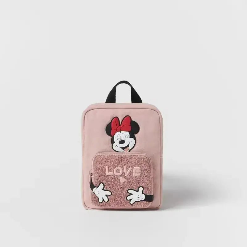 Disney Cartoon Mickey Mouse Cute Fashion Backpack Women's Minnie Canvas School Bag Fashion Large Capacity Backpack Girls Mochila Lonzaro Kids