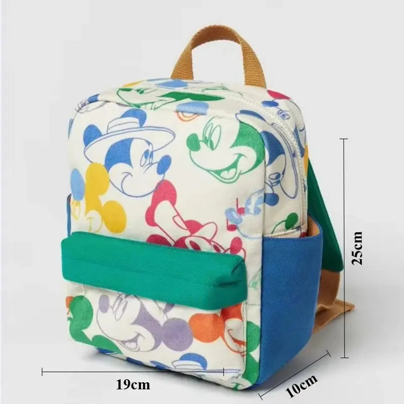 Disney Cartoon Mickey Mouse Cute Fashion Backpack Women's Minnie Canvas School Bag Fashion Large Capacity Backpack Girls Mochila Lonzaro Kids